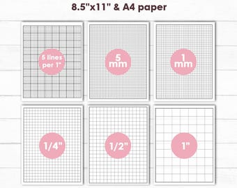 Graph Grid Paper, Cross Stitch Paper, A4 Graph Paper, Us Letter Graph Paper, Printable, pdf, svg, dxf, Cricut, Silhouette, Instant Download