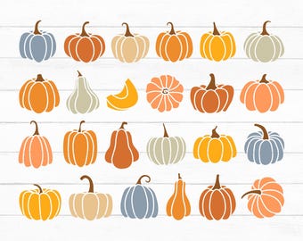 Lot de citrouilles Svg, Svg citrouille, automne citrouille Svg, Svg de Thanksgiving, des cliparts citrouille, citrouille mignonne Svg, couper des fichiers, Png, téléchargement immédiat