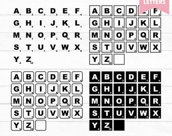 Scrabble Tiles Svg, Alphabet Letter Tiles, Scrabble Tiles Cut Files, Scrabble Tiles Clipart, Letters Family Sign Svg, Png, Instant Download