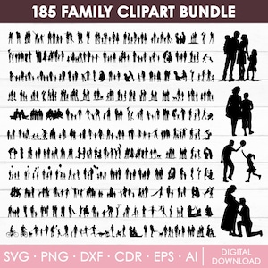 Familie SVG Bundle, Familie Clipart, Familie Silhouette, Vatertag svg, Familien Vektor, Mama svg, Papa svg, Kinder svg, Png, Sofort Download