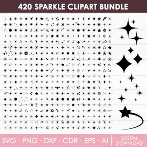Schein-Svg-Bundle, Schein Png-Bundle, Schein-Clipart, Schein-Stern-Svg, Schein-Silhouette, Stern-Svg, Twinkle-Svg, Schnittdateien für Cricut