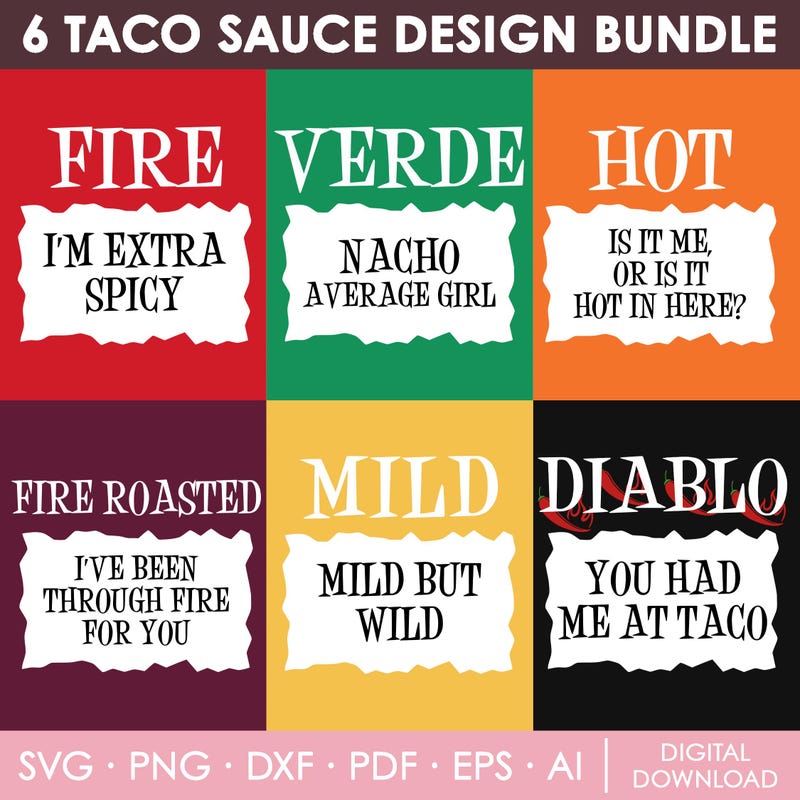 Sauce Patterns Taco Sauce Design - Etsy