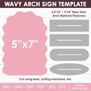 5x7 Arch Sign Template Bundle, Arch Sign Svg, Standing Sign Base ...