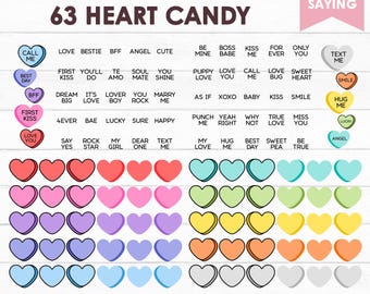 Candy Heart Svg, Candy Heart Png, Candy Hearts Svg, Candy Heart Clipart, Heart Svg, Mix & Match svg, Valentines Hearts Svg, Custom Hearts