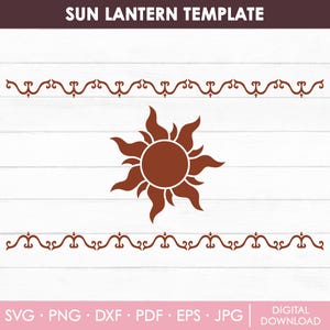 Modello per lanterna, Lanterna del sole in formato SVG, Principessa del sole in formato SVG, Lanterna aggrovigliata, Lanterna di carta appesa, Lanterna di carta galleggiante, fai da te, download istantaneo