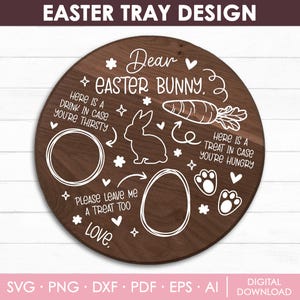 Vassoio di Pasqua Svg, Pasqua Svg, Vassoio di Coniglio Svg, Piatto di Pasqua Svg, Piatto di Carote Svg, Vassoio di Biscotti di Pasqua, File Laser, Dxf, Download Istantaneo