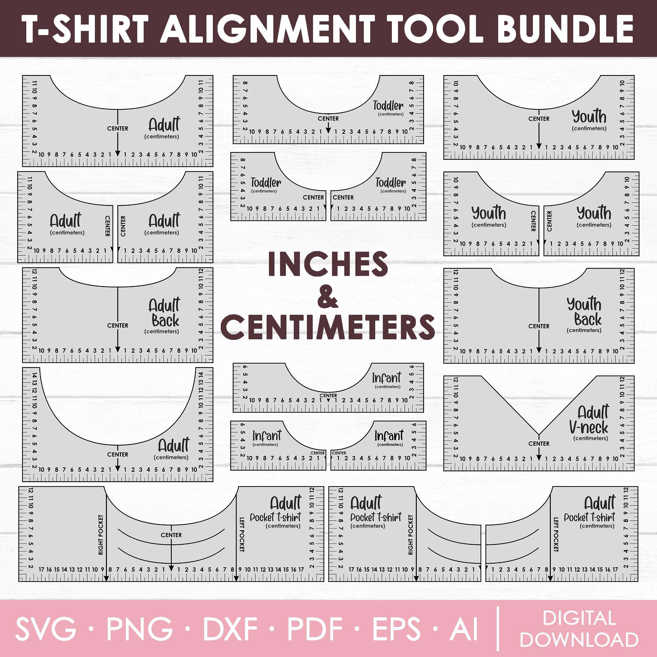 T-shirt Alignment Tool Svg, T-shirt Ruler Svg, T-shirt Placement Guide, Design Guide, Shirt Placement Guide, Adult Toddler Youht Baby V-neck