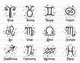 Zodiac Signs Svg Bundle, Zodiac Svg, Zodiac Clipart, Zodiac Png, Zodiac Symbols Svg, Horoscope Gift, Svg Files For Cricut, Instant Download
