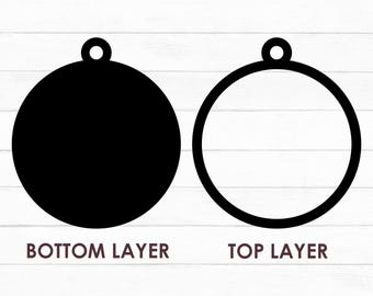 Archivos SVG para adornos en blanco, adornos de madera personalizados, adornos redondos, archivos láser para adornos, adornos navideños, proyectos DIY, descarga instantánea