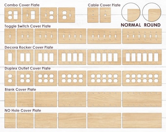 Light Switch Cover Plate Bundle, Light Switch Plate Cover Svg, Wall Plates, Toggle, Rocker, Duplex, Blank, Laser Cut Files, Instant Download