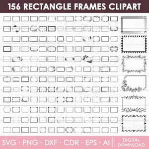 Rectangle Frame Svg Bundle, Vintage Frame Svg, Rectangle Svg, Geometric Svg, Rectangle Frame Clipart, Frames Silhouette, Instant Download