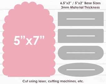 5x7 Scalloped Arch Sign Template, Arch Sign Svg, Standing Sign Base, Social Media Sign, Business Sign, Laser Cut Files, Instant Download