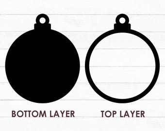 Archivos SVG para adornos en blanco, adornos de madera personalizados, adornos redondos, archivos láser para adornos, adornos navideños, proyectos DIY, descarga instantánea