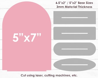 5x7 Arch Sign Template, Arch Sign Svg, Standing Sign Base, Social Media Sign, Business Sign, Table Sign, Laser Cut Files, Instant Download