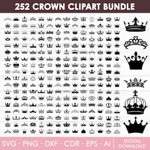 Königliche Kronen-Svg, Krone-Svg-Bundle, Königskrone-Svg, Königin-Krone-Svg, Krone Clipart, Prinzessin Tiara-Svg, Cricut, Silhouette, Sofort-Download