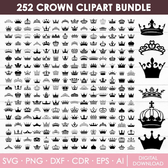 Royal Crown Svg, Crown Svg Bundle, King Crown Svg, Queen Crown Svg, Crown Clipart, Princess Tiara Svg, Cricut, Silhouette, Instant Download