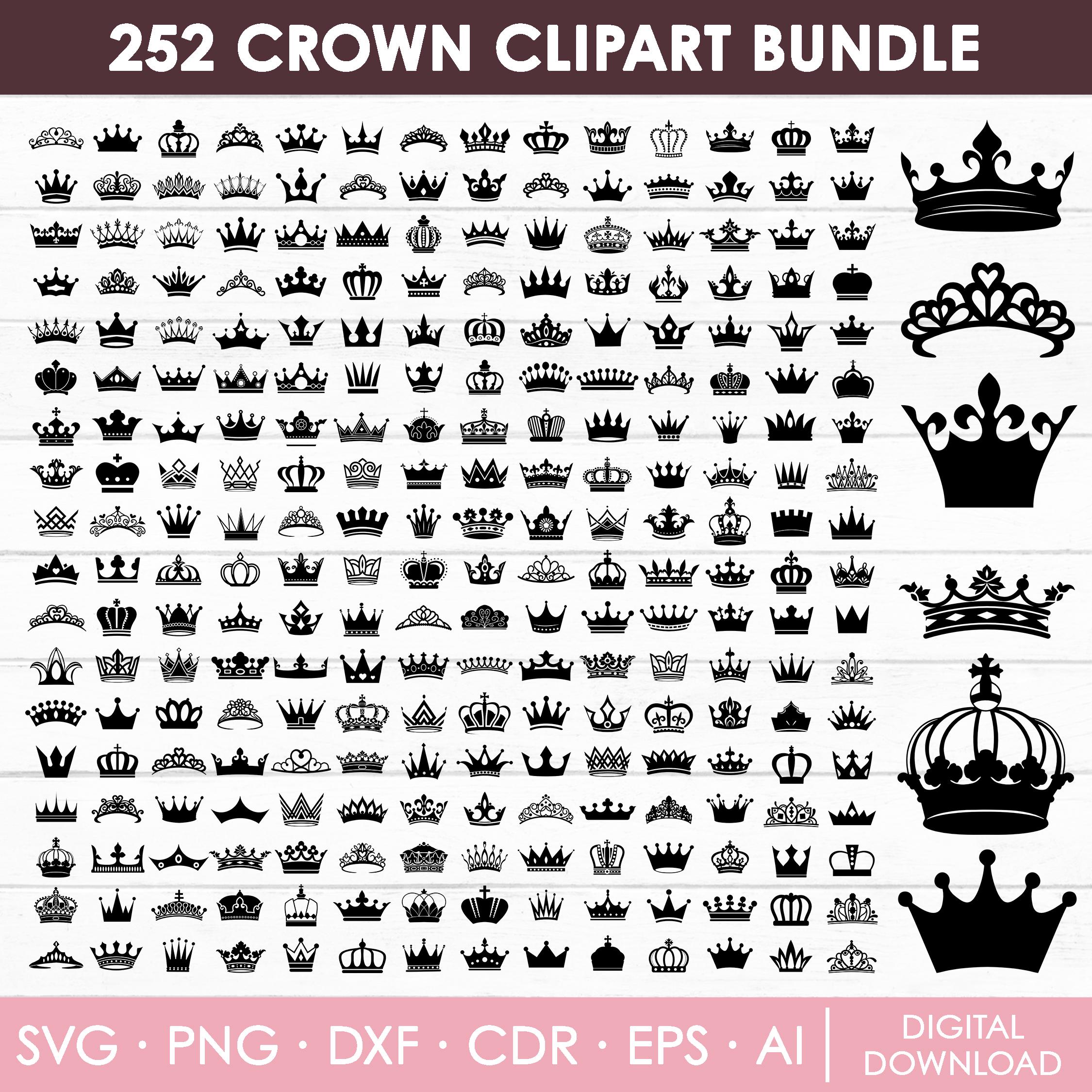 Royal Crown Svg, Crown Svg Bundle, King Crown Svg, Queen Crown Svg, Crown Clipart, Princess Tiara Svg, Cricut, Silhouette, Instant Download