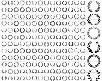 Wreath Svg Bundle, Laurel Svg, Floral Wreath Svg, Laurel Wreath Svg, Wreath Monogram Svg, Circle Frame Svg, Laurel Clipart, Instant Download