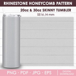 Blank Rhinestone Pattern, Rhinestone Template, Honeycomb Pattern, SS16, 4mm, 20oz - 30oz Skinny Straight Tumbler, Create Your Own Pattern