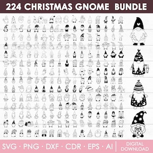 Christmas Gnome Svg Bundle, Gnome Clipart, Gnome Silhouette Svg, Gnomes Merry Christmas Svg, Gnomies Svg, Cut Files, Png, Instant Download