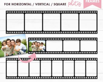 Filmstrip Svg, filmfilmstrip Svg, fotolijst Svg, Cinema Vintage Svg, negatieve filmstrips, filmstrip fotolijstjes, Instant Download