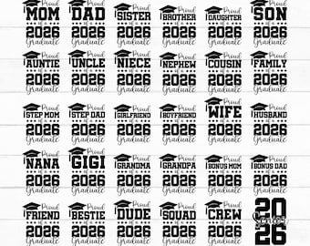 Proud Graduate 2026 Svg Bundle, Graduation Svg, Proud Senior Svg, Senior Family Svg, Graduate Svg, 2026 Graduation Svg, Instant Download