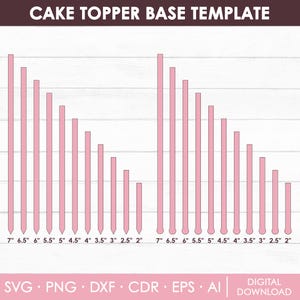 Cake Topper Base Template, Stir Stick Base Template, Food Pick Base Template, Cake Stick Svg, Laser Cut File, DIY, Svg, Instant Download