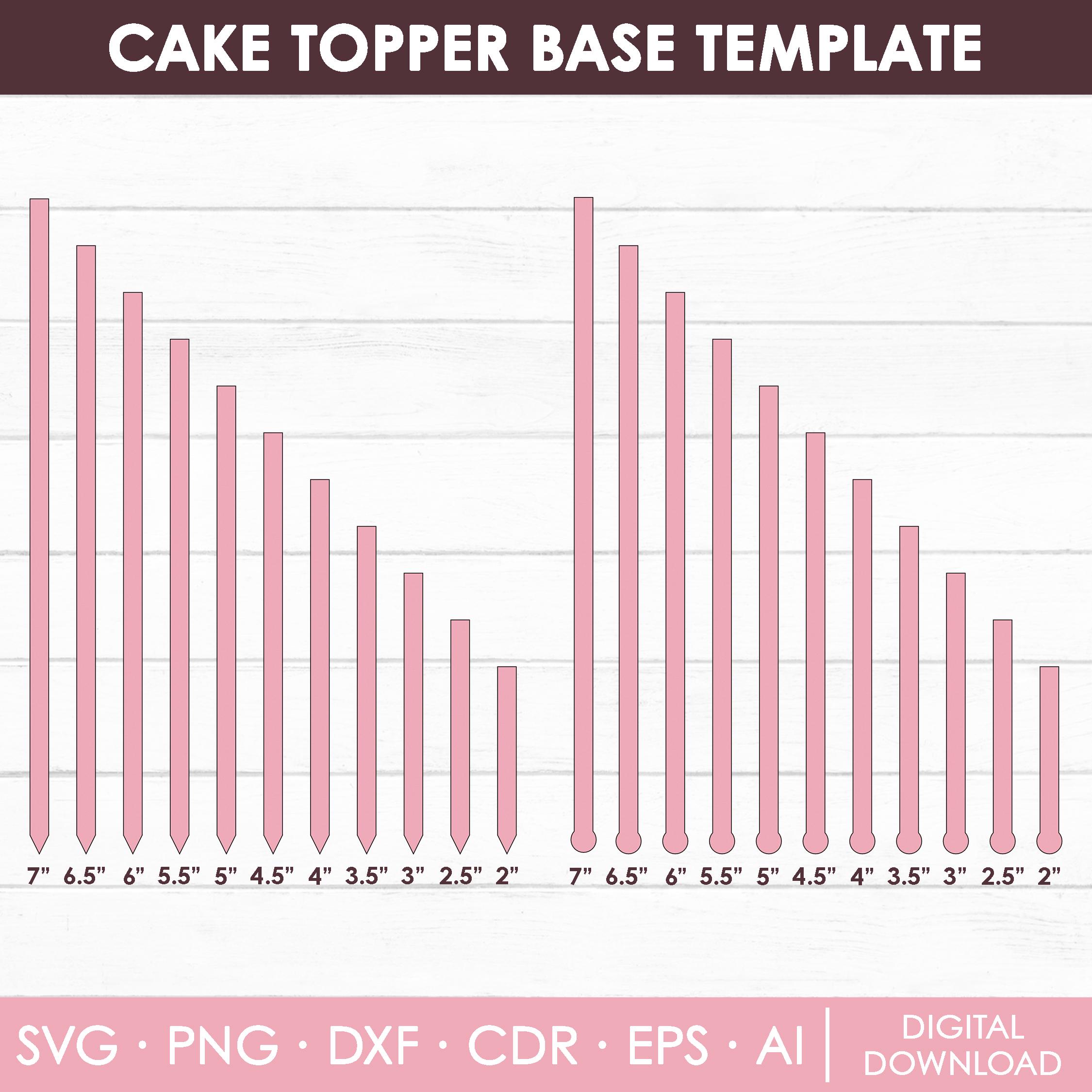 Cake Topper Base Template, Stir Stick Base Template, Food Pick Base Template, Cake Stick Svg, Laser Cut File, DIY, Svg, Instant Download