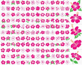 Hibiscus Svg Bundle, Tropical Flower Svg, Hawaii Flower Svg, Hibiscus Flower, Hibiscus Clipart, Flower Clipart, Cut Files, Instant Download