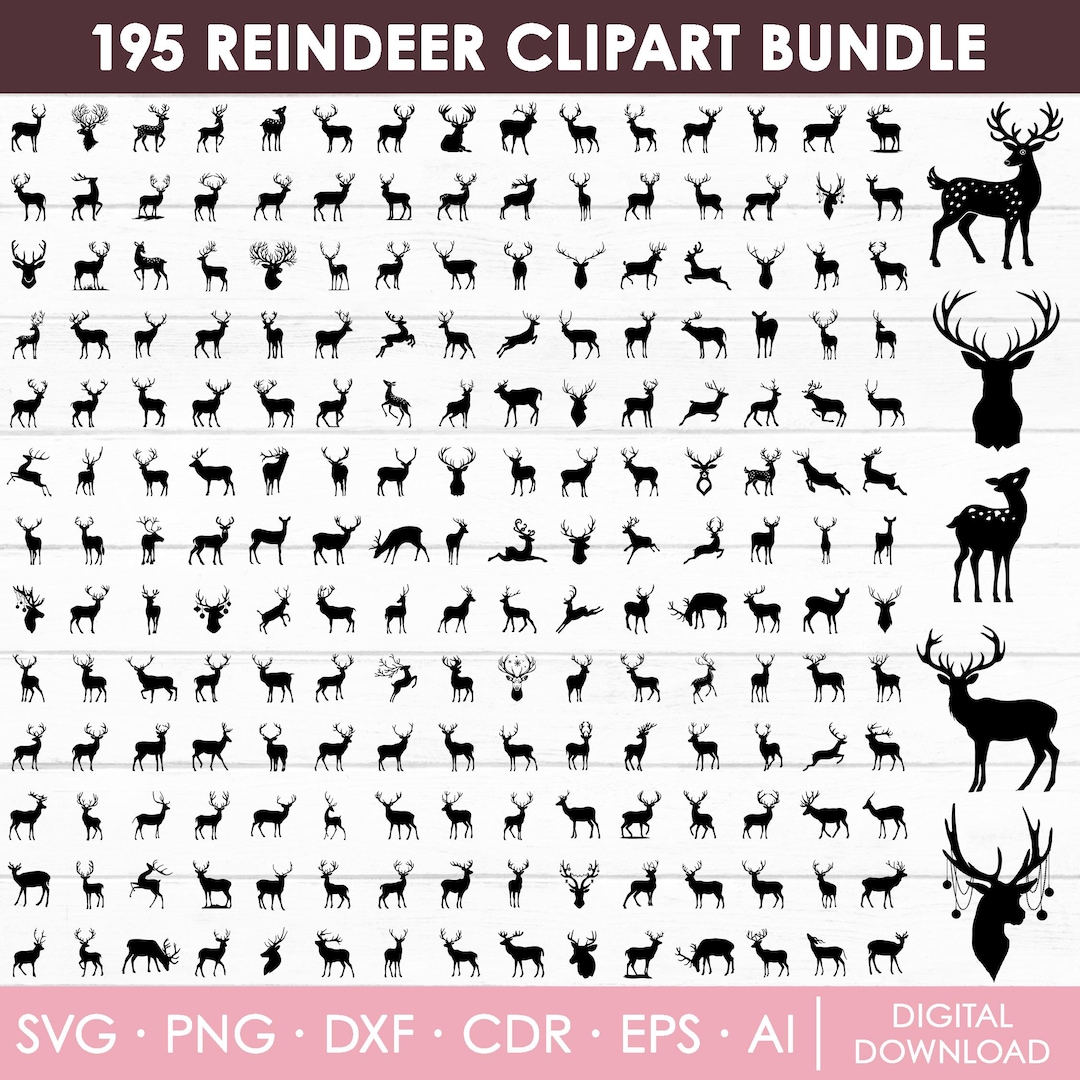 Reindeer Svg Bundle, Reindeer Svg, Christmas Reindeer Svg, Reindeer ...