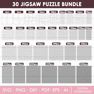 Puzzle Svg Templates, Jigsaw Puzzle Svg, Puzzle Cut template, Puzzle Piece Svg, Laser Cut Puzzle Svg, Puzzle Pieces, Glowforge Puzzle Files