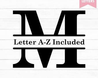 Alphabet Split Monogram Svg Bundle, Split Monogram Letters Svg, Family Monogram Svg, Monogram Font Alphabet, Monogram Svg Files, Cricut