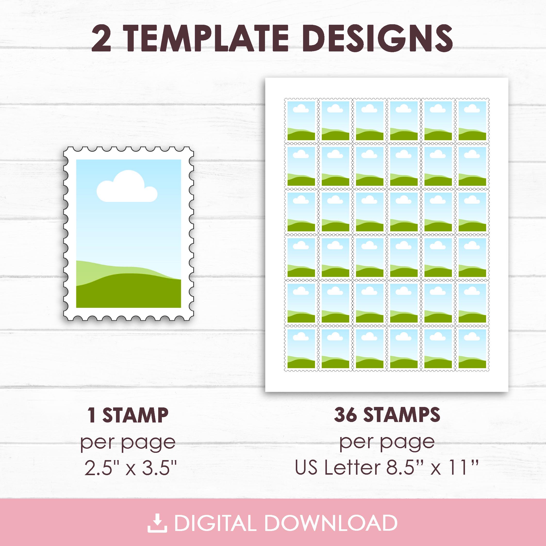Stamp Template Sign Postage Stamp Template, Custom Decorative Stamps, Stamp Border Editable ...