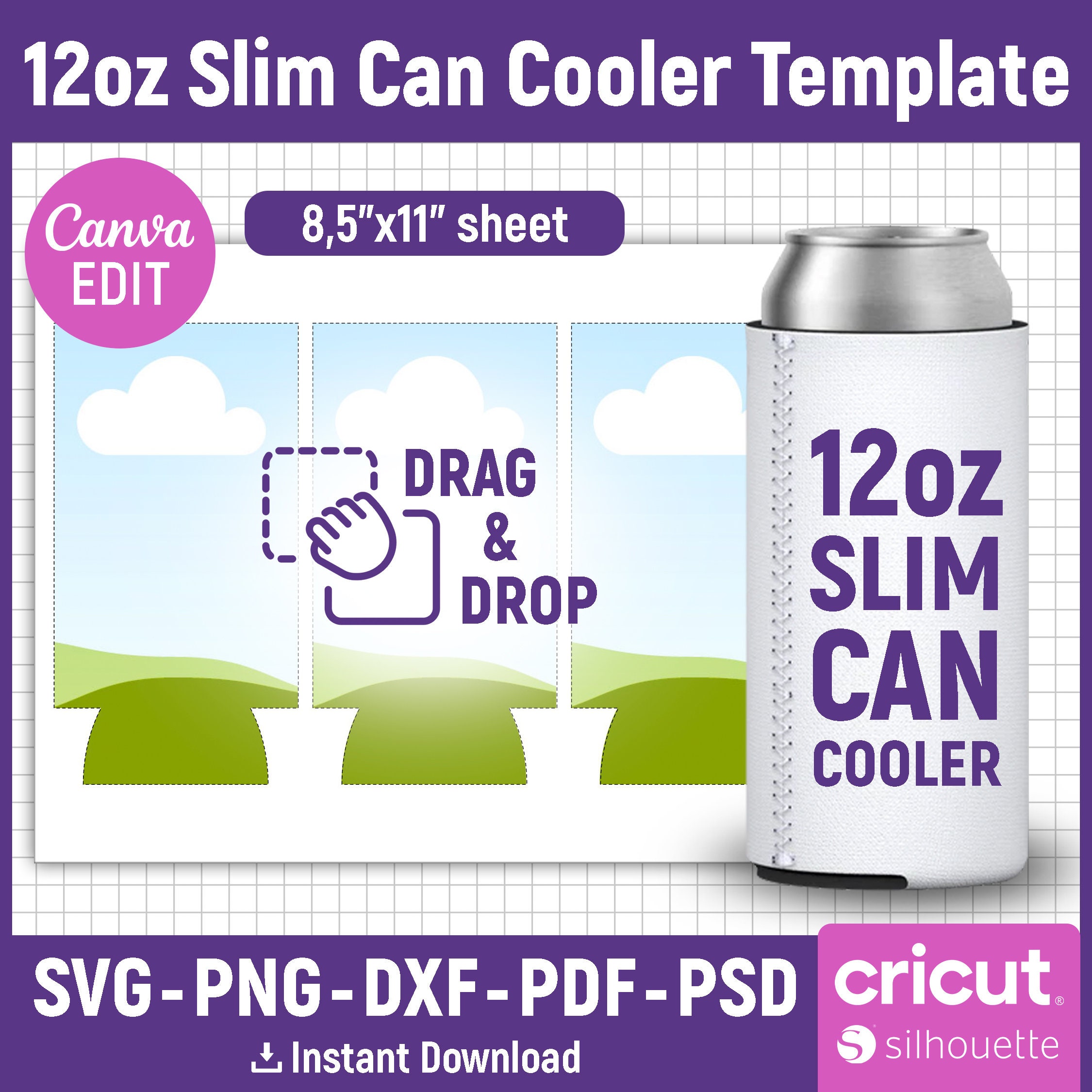 2pack/12oz Skinny Can Cooler Bag,Wine Cooler Bag Wine Slim Can