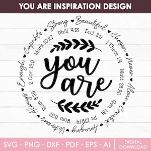 You Are Inspiration Svg, bijbelvers Svg, christelijke inspiratie Svg, Cricut, silhouet, gesneden bestanden, sublimatieontwerp, Instant Download