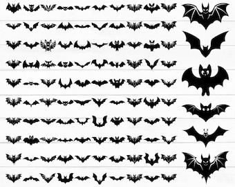 Paquete SVG de murciélago, SVG de murciélago de Halloween, Murciélago de Halloween, SVG de murciélago nocturno, SVG de Halloween, Clipart de murciélago, SVG de murciélago vampiro, Archivos de corte, Descarga instantánea