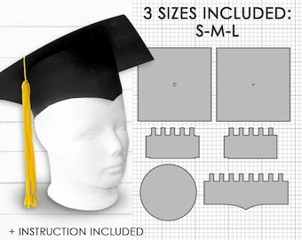 Graduation Cap Template, Graduation Hat Svg, Class of 2025, Grad Craft, Senior, Cut File, 3D, DIY, Cricut, Laser Cut, Silhouette, Printable