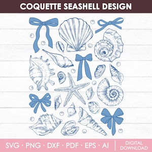 Concha coqueta SVG, Playa SVG, Costera SVG, Verano retro, Vibras de verano, Coqueta de verano, Verano vintage, Viaje de chicas PNG, Descarga instantánea