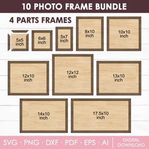 Rahmen Laser Cut Dateien SVG, Fotorahmen Bundle, Laserschneiddatei, Bilderrahmen, Cut File, Glowforge, Silhouette, Cricut, digitaler Download
