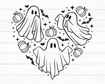 Geist-Herz-Svg, Halloween-Herz-Svg, Halloween-Svg, Halloween-Liebessvg, Boo-Svg, Kinder-Halloween-Shirt-Svg, Geist-Svg, Png, sofort-Download