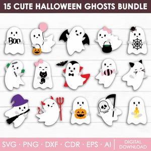 Cute Ghost Svg Bundle, Ghost Clipart, Halloween Svg, Layered Ghost, Ghost Silhouette, Ghost Vector, Boo Svg, Spooky Svg, Instant Download