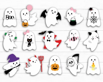 Leuke Ghost Svg-bundel, Ghost Clipart, Halloween Svg, gelaagde Ghost, Ghost silhouet, Ghost Vector, Boo Svg, Spooky Svg, Instant Download