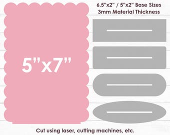 5x7 Scalloped Sign Template, Arch Sign Svg, Standing Sign Base, Social Media Sign, Business Sign, Laser Cut Files, DIY, Instant Download
