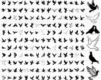鳩のSVGバンドル、鳩のSVG、オリーブの枝を持つ鳩のSVG、平和の鳩のSVG、鳩のクリップアート、鳩のシルエット、鳥のSVG、PNG、即時ダウンロード