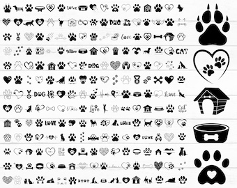 Pfotenabdruck-Svg-Bundle, Pfötchenherz-Svg, Hundepfote-Svg, Katzenpfote-Svg, Pfote-Svg, Tier-Pfote-Svg, Pfote-Abdruck-Svg-Paket, Png, Schnittdatei, sofortiger Download