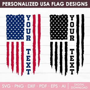Personalized Distressed US flag Svg, USA Flag Svg, USA Flag Clipart, American Flag Png, Us Flag Cricut File, Patriotic Svg, Instant Download