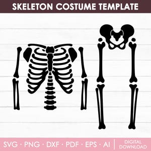 Skelet kostuum Svg, skelet Svg, Halloween Svg, skelet botten Svg, Halloween Shirt Svg, skelet silhouet, gesneden bestanden, Instant Download
