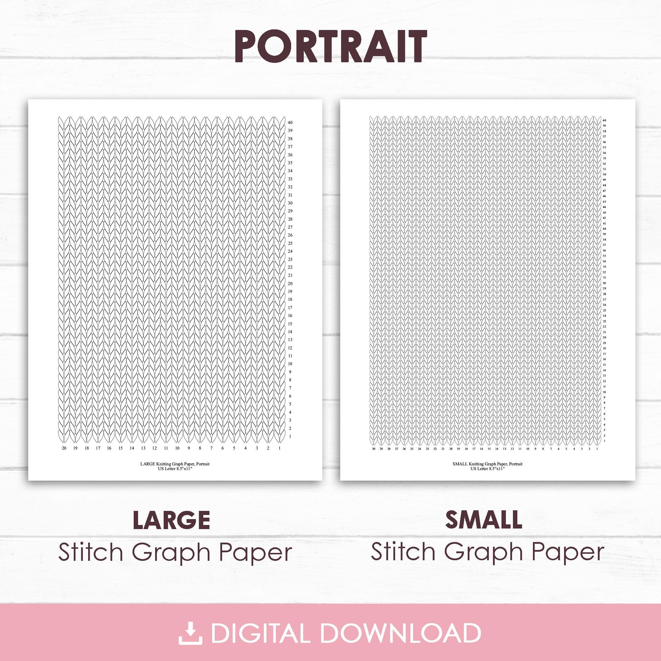 Knit Stitch Graph Paper, Knitting Graph Paper, US Letter, A4, Small ...