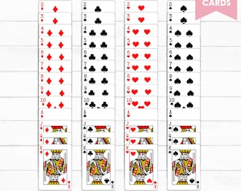 Playing Cards Svg, Full Deck Playing Cards, Playing Cards Svg, Card Suits Svg, Poker Cards Svg, Laser Cut Files, DIY, Png, Instant Download