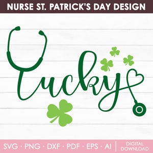 Infirmière Saint-Patrick, Svg stéthoscope, Saint-Patrick, Svg médical, Saint-Patrick, infirmière porte-bonheur Svg, Png, téléchargement immédiat